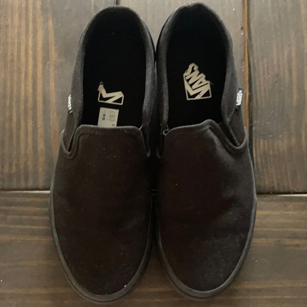 Women’s Black Vans Slip Ons